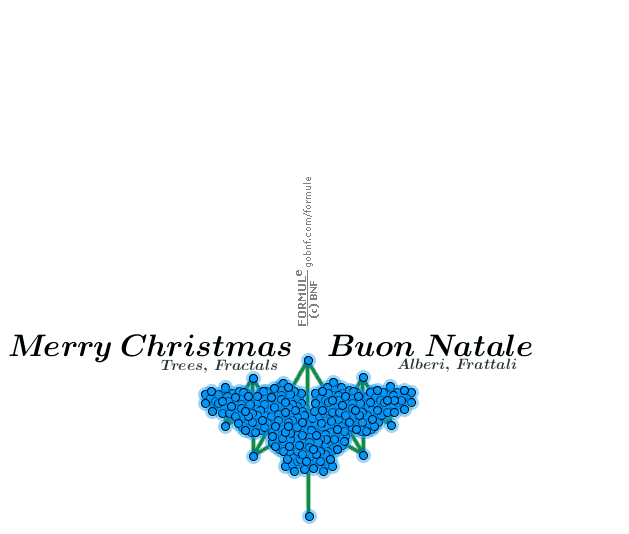 FormuL[eCards], Animazioni matematiche, Cartoline, Frattali, Alberi, Auguri di buon Natale, Mathematical animations, eCards, Math curves, gallery, Trees, Fractals, Merry Christmas