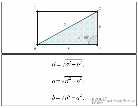 Geometria del piano, teorema di Pitagora, rettangolo