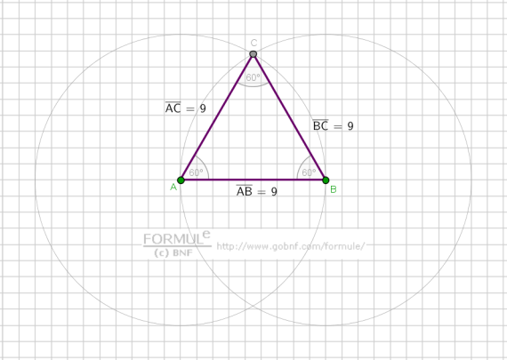 Immagine, costruzione geometrica triangolo equilatero, triangolo equilatero